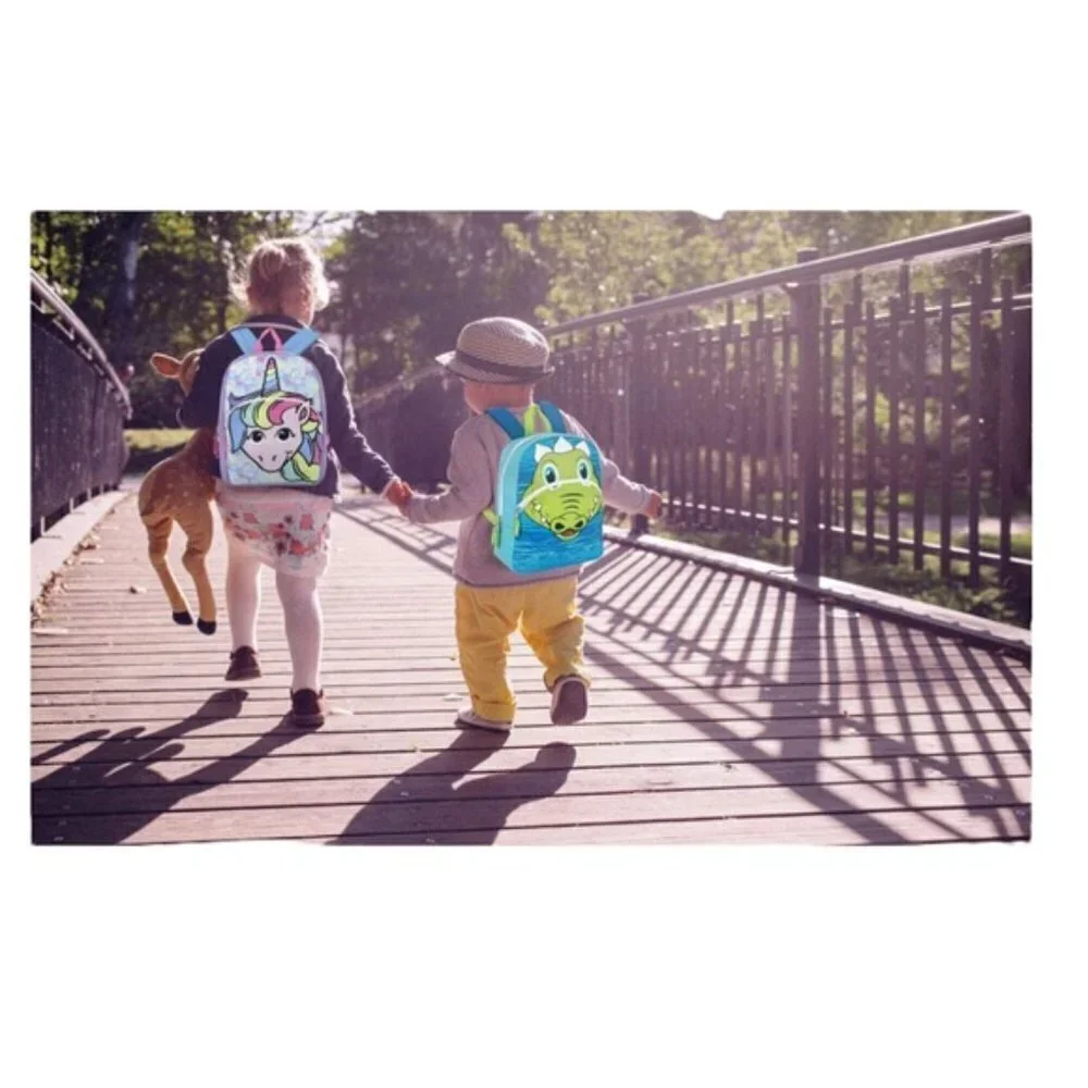 Rainbow Unicorn Backpack Travel School Adjustable Padded Straps Kids Purple